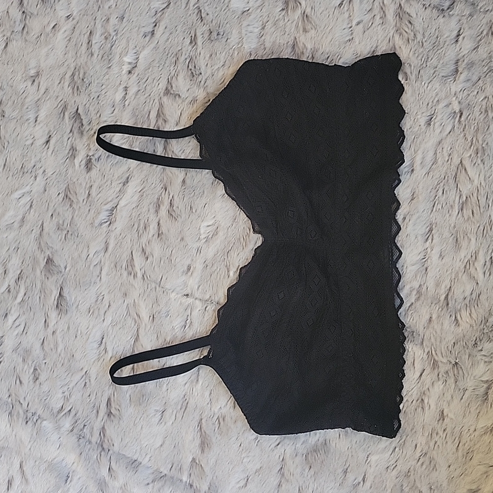 PINK by Victoria's Secret Black Lace Bralette, Women's Large, Great Condition!